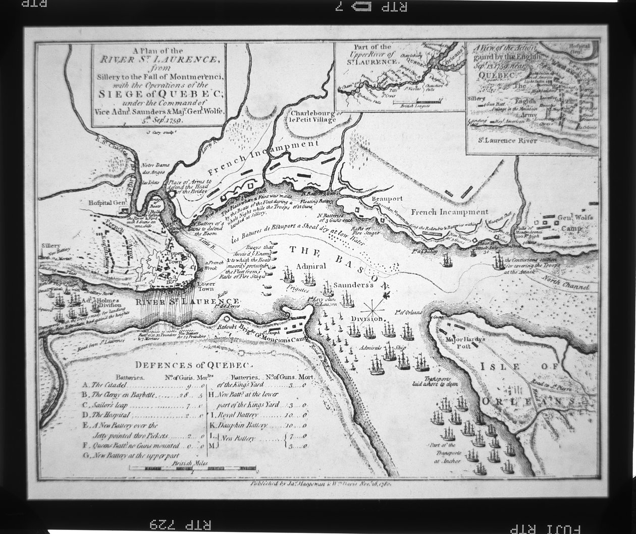 Wolfen suunnitelma Quebecin piirittämiseksi vuonna 1759 tekijältä English School