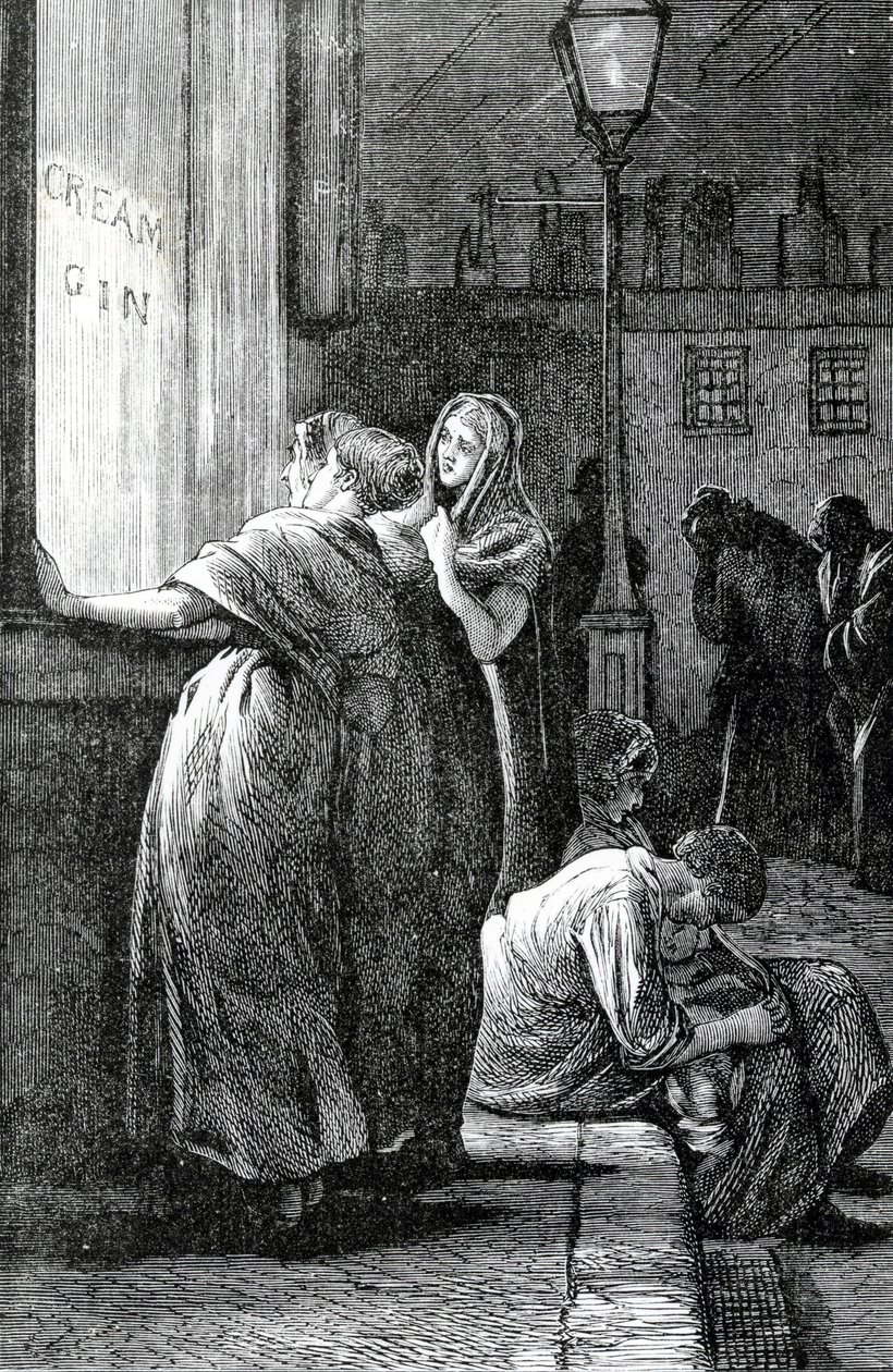 Naiset ja ginin juominen, 1800-luku tekijältä English School