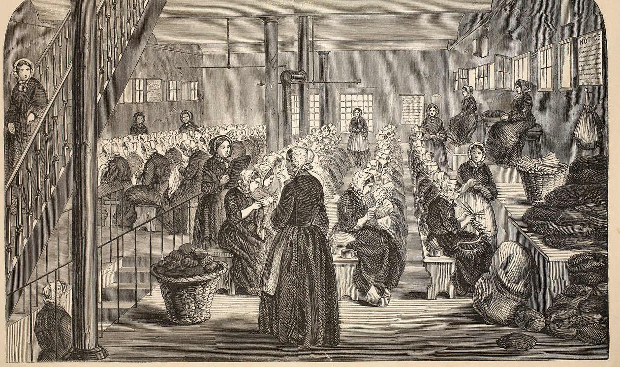 Työhuone, Silent System, House of Correction, Tothill Fields, kuvitus Lontoon rikosvankiloista ja Henry Mayhew