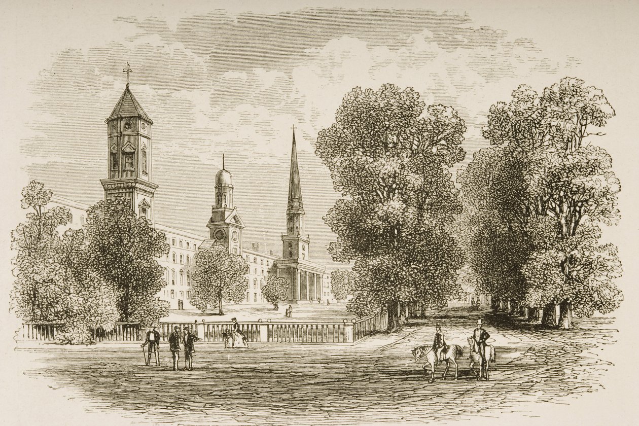 Yale College, New Haven, noin 1870, Religious Tract Societyn julkaisemasta American Picturesista, 1876 tekijältä English School
