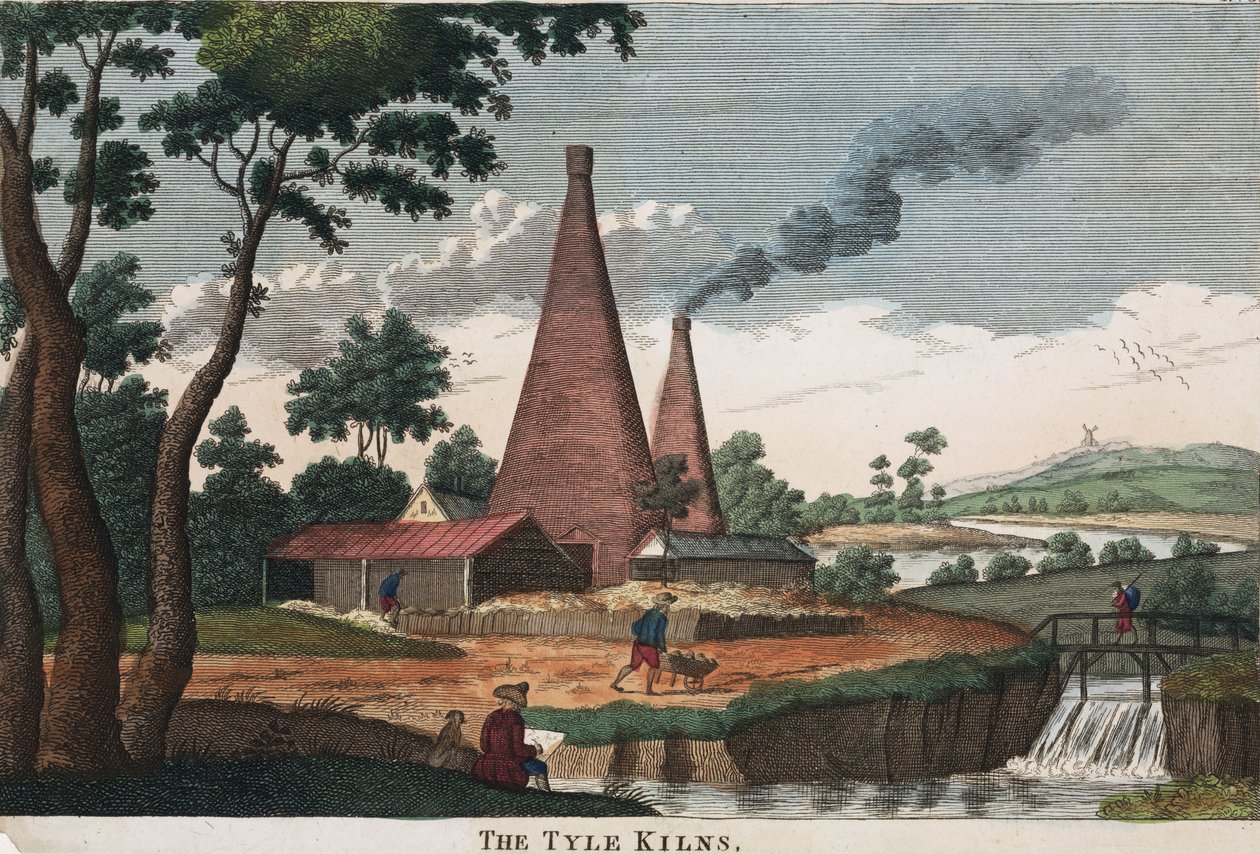 Tyle Kilns, 1780-1830 (käsinvärinen etsaus) tekijältä English School English School