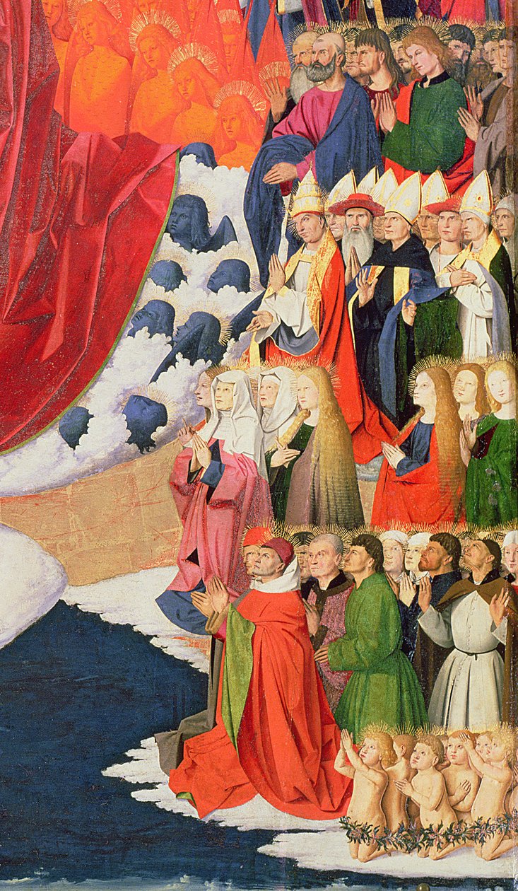 Neitsyen kruunaus, valmistunut 1454 (yksityiskohta 57626) tekijältä Enguerrand Quarton