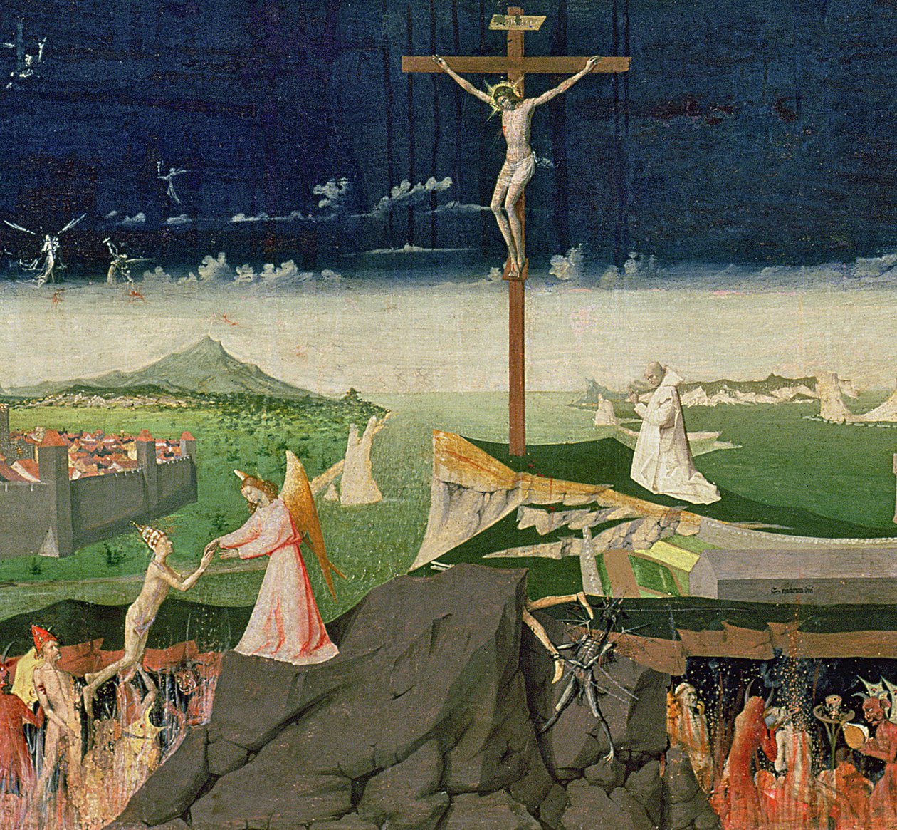 Neitsyen kruunaus, valmistunut 1454 (yksityiskohta 57626) tekijältä Enguerrand Quarton