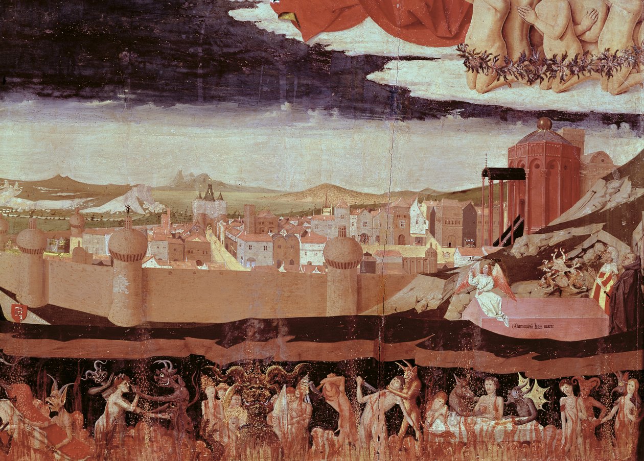 The Damned in Hell, Neitsyen kruunauksesta, valmistui 1454 (yksityiskohta 57626) tekijältä Enguerrand Quarton