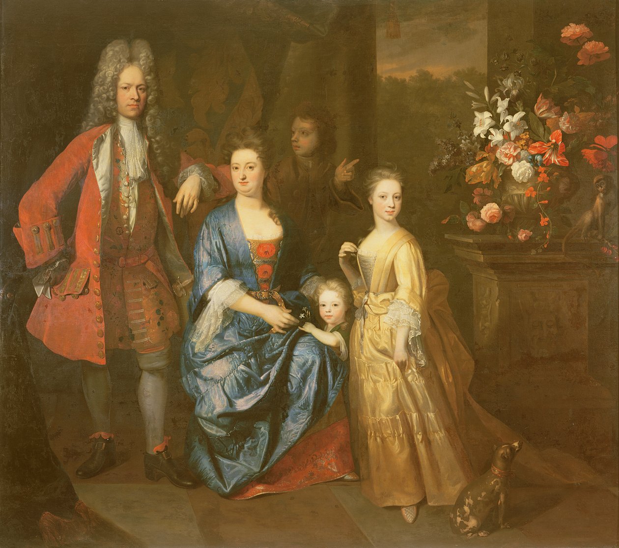Eversti Andrew Bissett ja hänen perheensä, 1708 tekijältä Enoch Seeman
