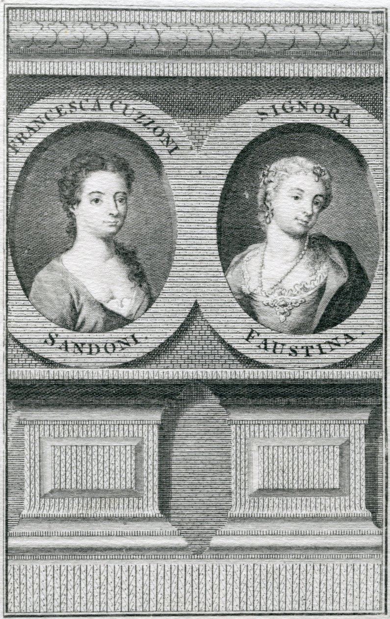 Kaksoismuotokuva Francesca Cuzzonista (1696-1778) ja Faustina Bordonista (1697-1781) tekijältä Enoch Seeman