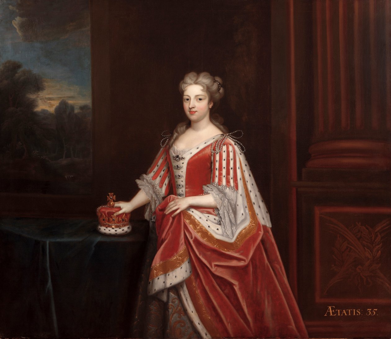 Muotokuva kuningatar Caroline Wilhelmina Brandenburg-Ansbachin Walesin prinsessasta, 1720-luku tekijältä Enoch Seeman