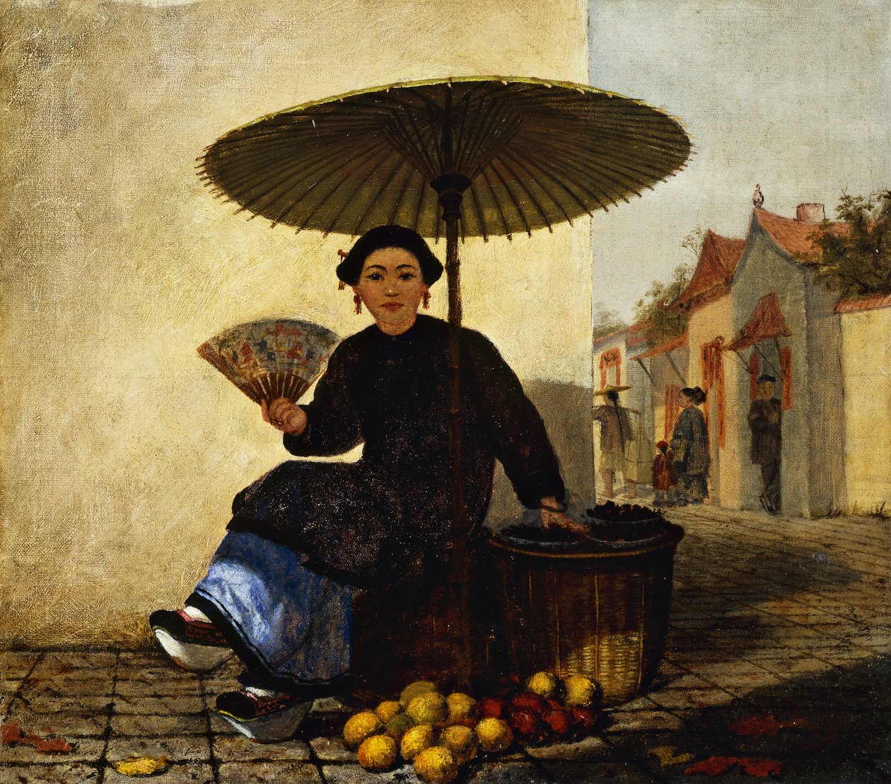 Hedelmien myyjä, 1862 tekijältä Enoch Wood Perry