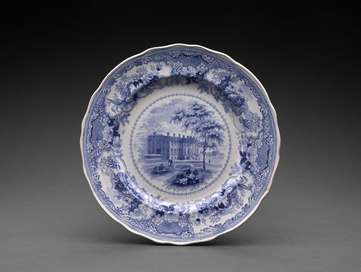 Lauta, n. 1831-46 (lyijylasitettu keramiikka siirtopainatuksella) tekijältä Enoch Wood and Sons
