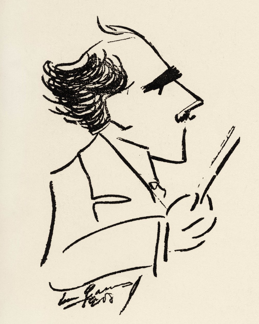 Arturo Toscanini (1867-1957) italialainen kapellimestari Enrico Caruson (italialainen tenori) pilakuvassa. tekijältä Enrico Caruso