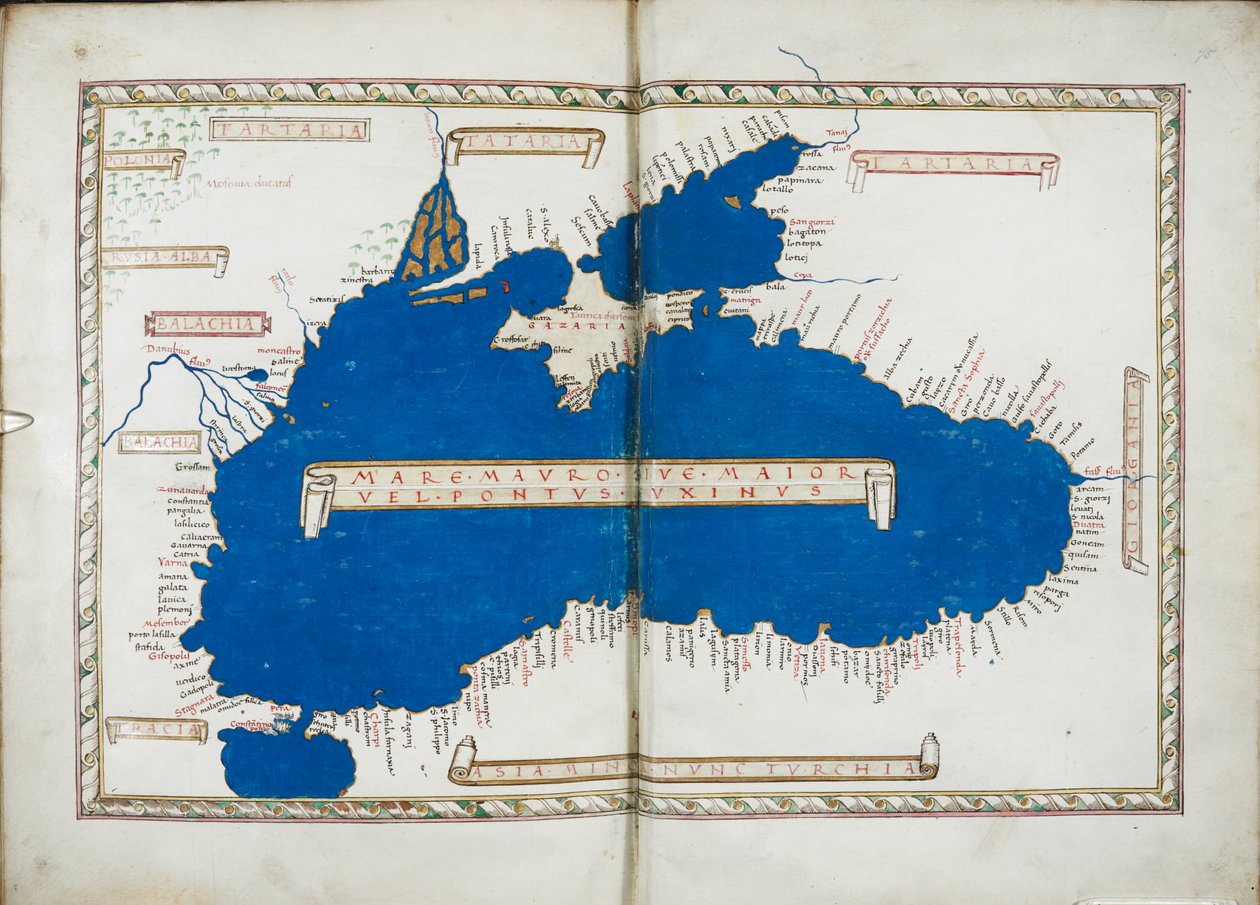 Mustameri Henricus Martellus Germanuksen teoksessa Insularium Illustrated tekijältä Enrico Martello