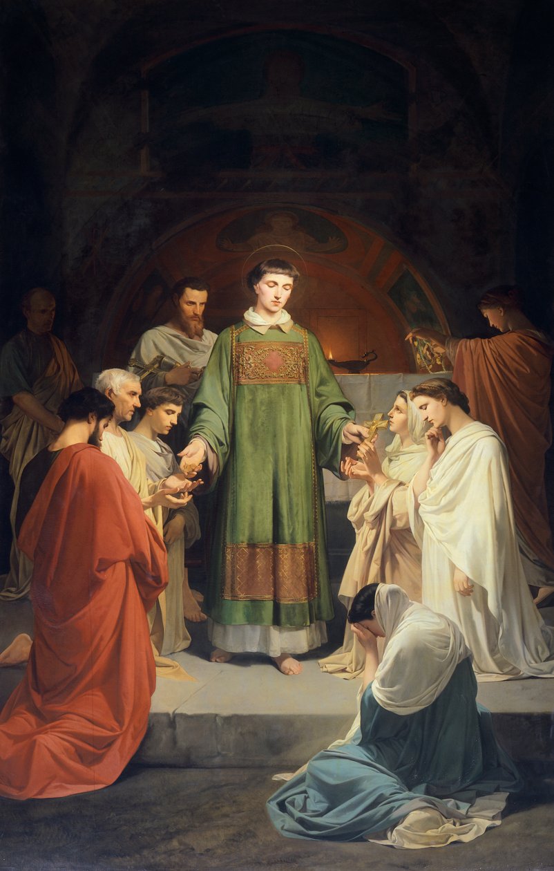 Pyhän Laurentiuksen almuja, kirjoittanut Enrico Pollastrini (1817-1876), Pyhän Marian Avun kirkko, Livorno, Italia tekijältä Enrico Pollastrini