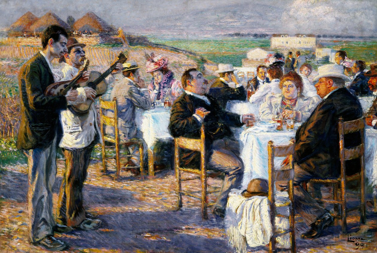 Lihava ja ohut (1899, öljy kankaalle) tekijältä Enrico della Lionne