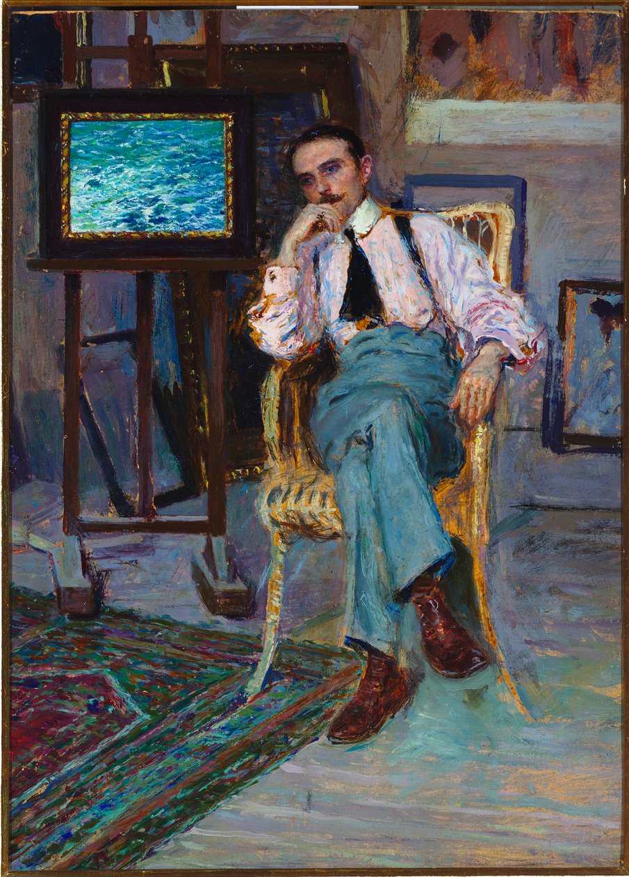 Taidemaalari Antonio Discovolon muotokuva, 1903 tekijältä Enrico della Lionne