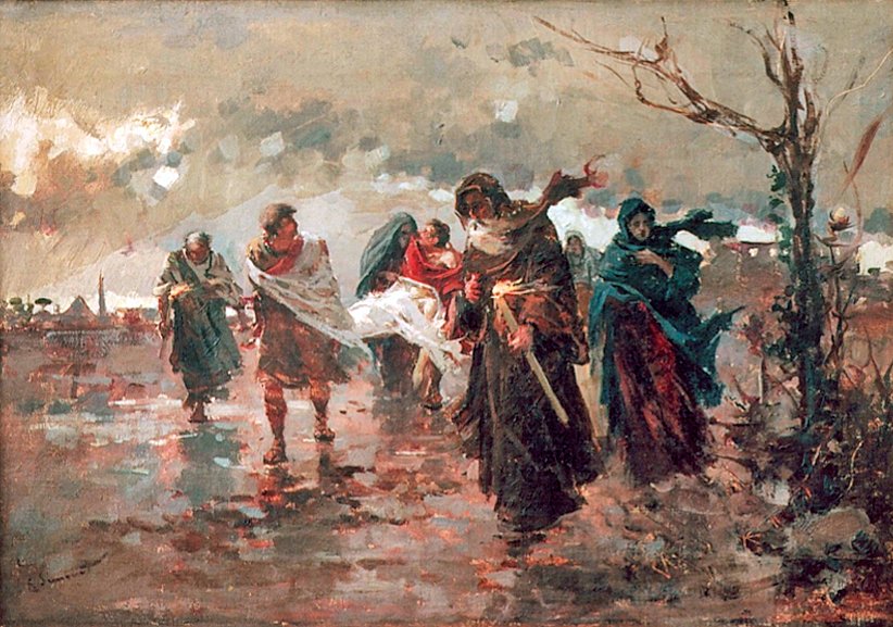  Pyhän Laurentiuksen hautaaminenPyhän Laurentiuksen hautaaminen tekijältä Enrique Simonet