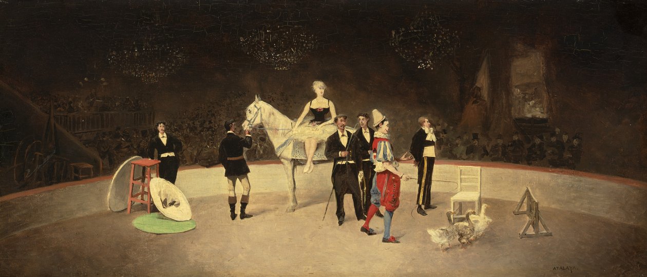 Sirkuskohtaus, noin 1890 tekijältä Enrique Atalaya González