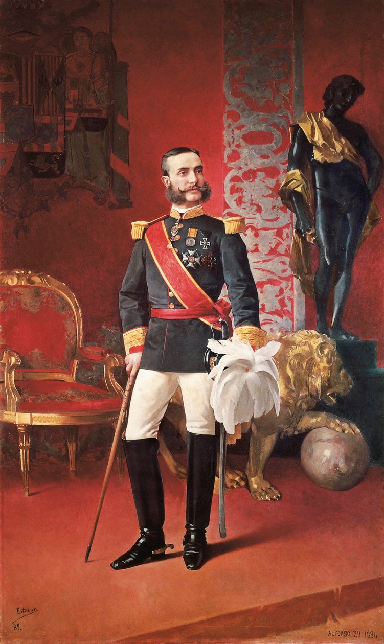 Espanjan kuninkaan Alfonso XII:n (1857-1885) muotokuva tekijältä Enrique Estevan y Vicente