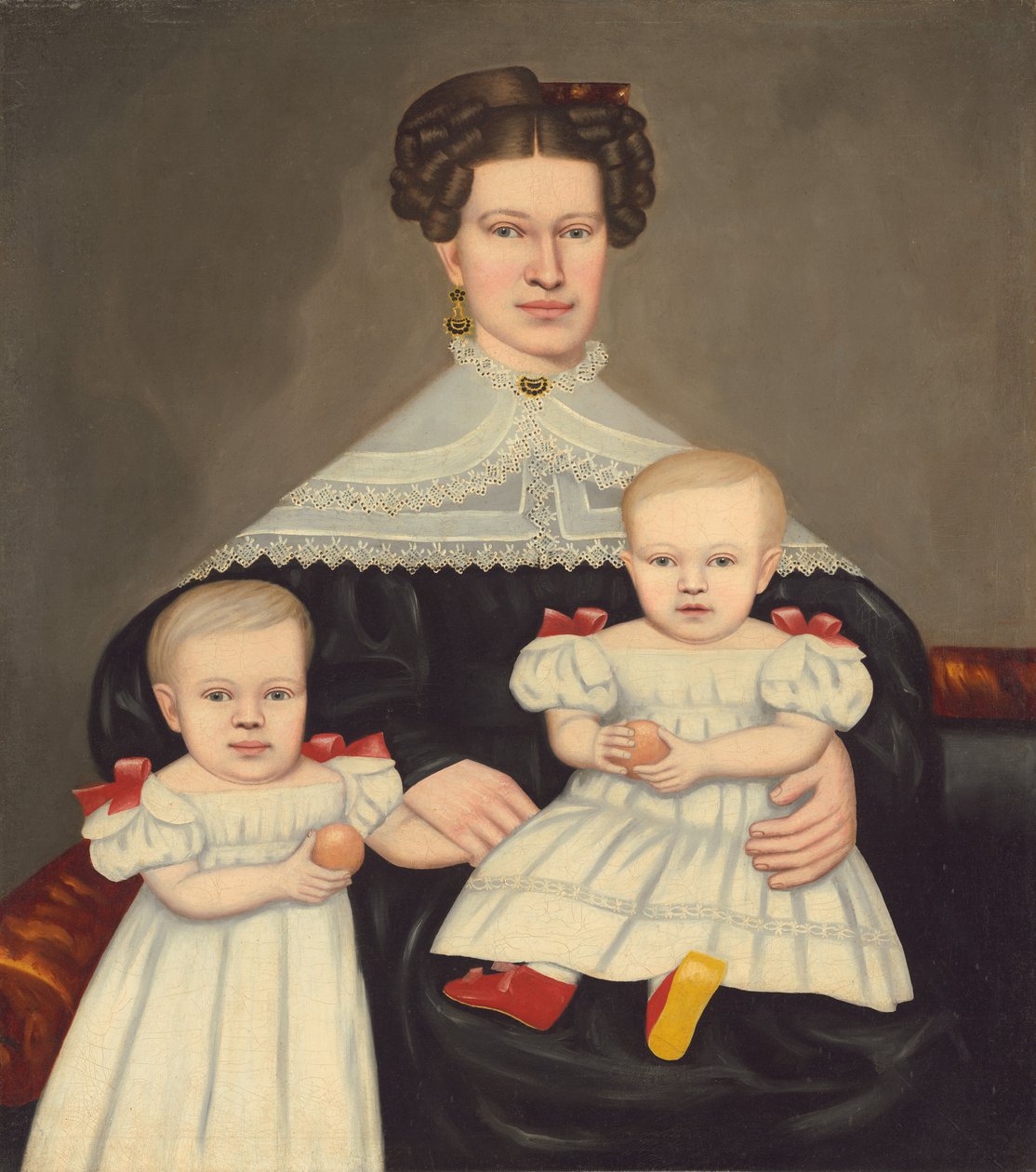 Rouva Paul Smith Palmer ja hänen kaksoset, 18351838. tekijältä Erastus Salisbury Field