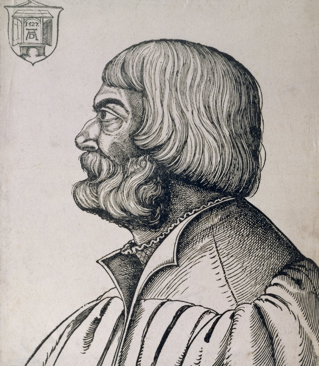 Albrecht Durerin (1471-1528) profiilikuva, 1527 tekijältä Erhard Schon