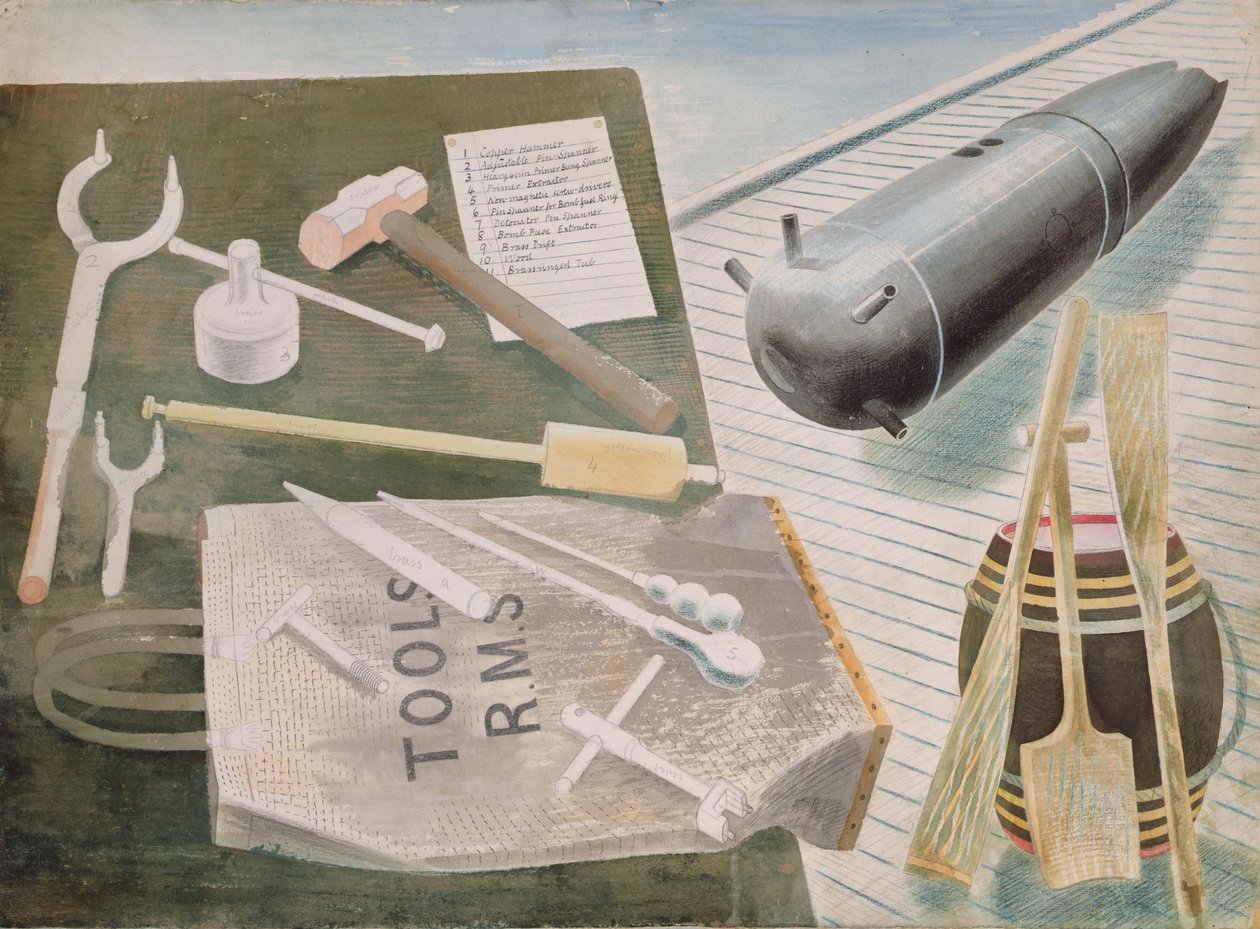 Bomb Disposal Kit, n. 1940 tekijältä Eric Ravilious