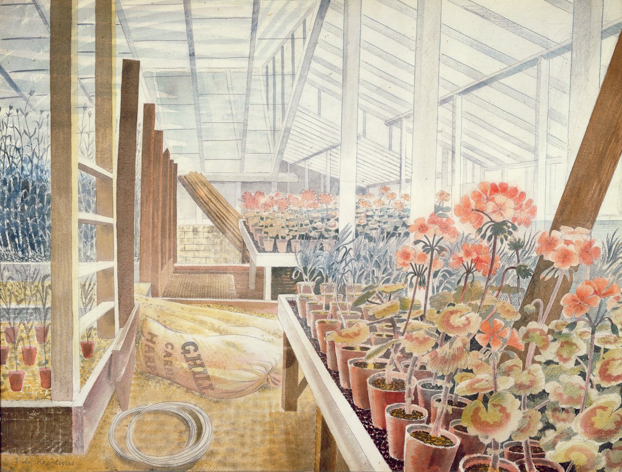 Geraniums ja neilikka tekijältä Eric Ravilious