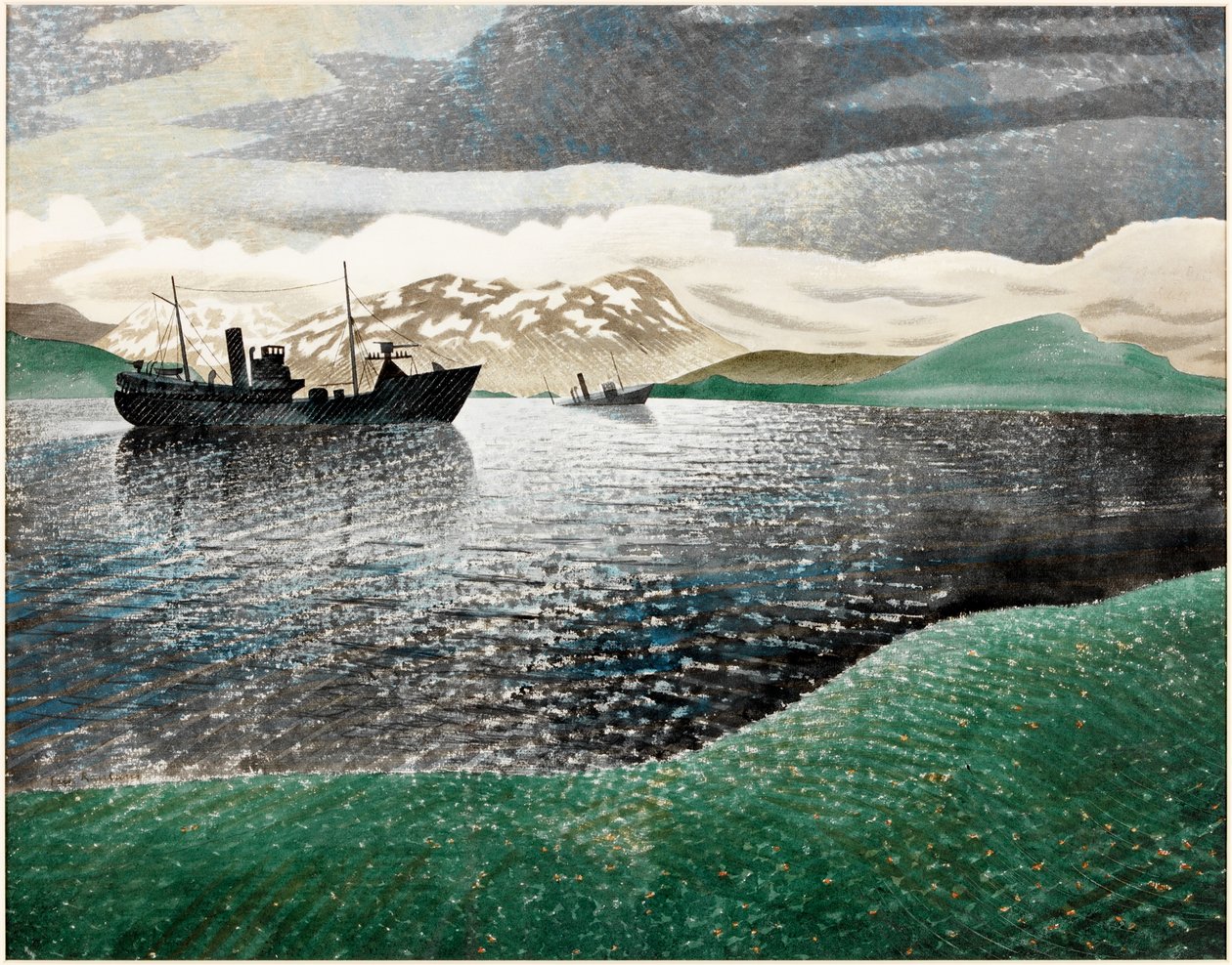 Norja, 1940 (wc guassipaperilla) tekijältä Eric Ravilious