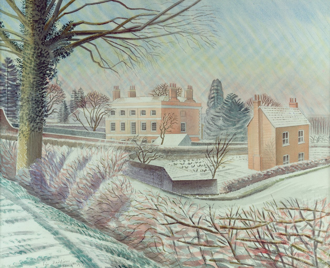 Pappila lumessa tekijältä Eric Ravilious