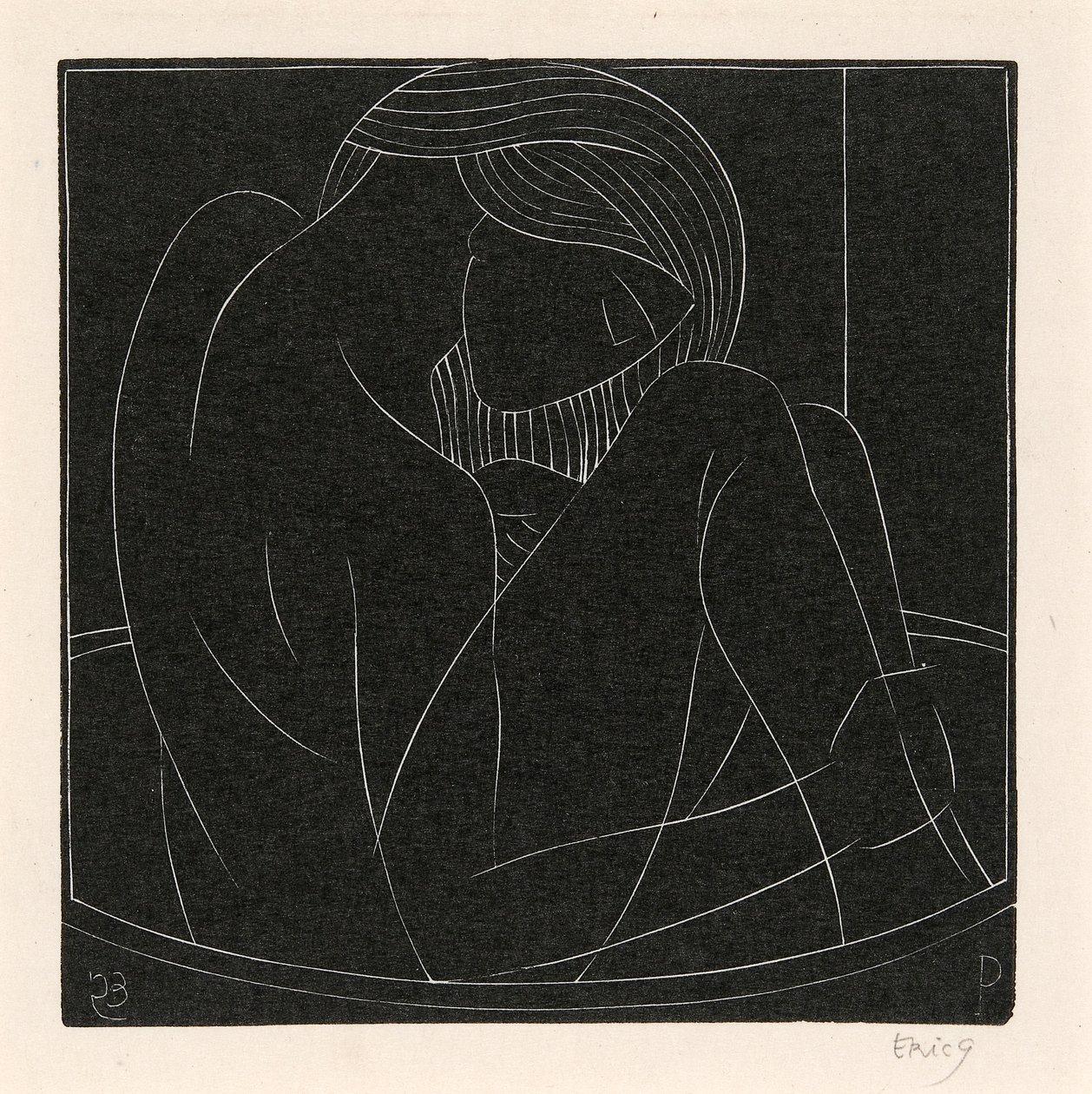 Tyttö kylvyssä tekijältä Eric Gill