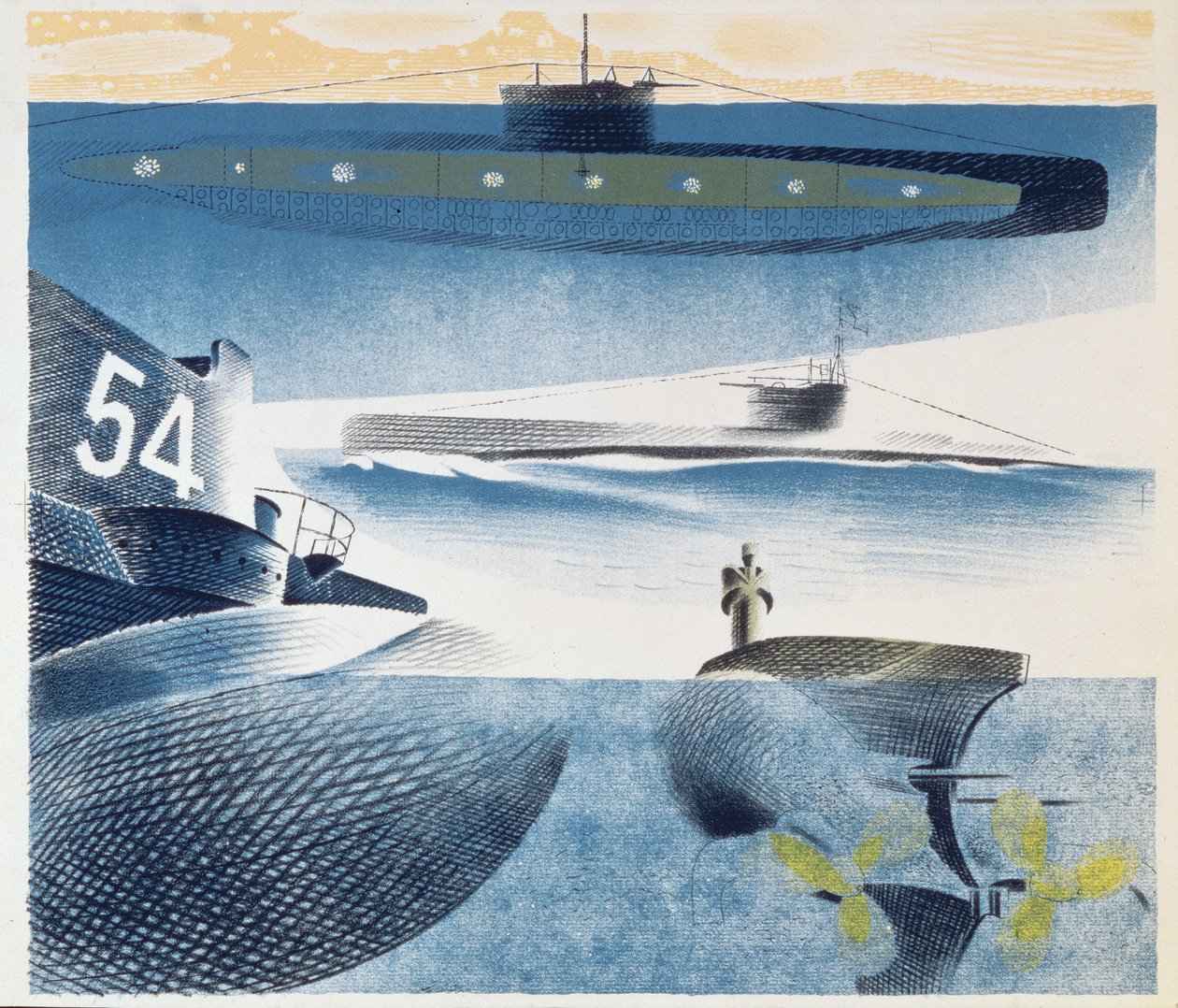 Sukellusveneiden eri näkökohdat, 1941 tekijältä Eric Ravilious