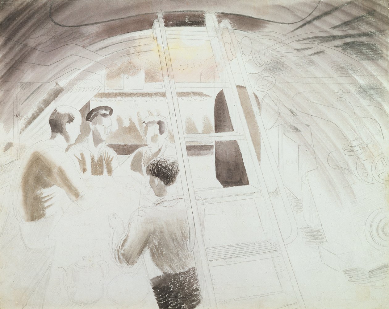 Huonekalut ja erilaiset esineet 1100- ja 1300-luvuilta tekijältä Eric Ravilious