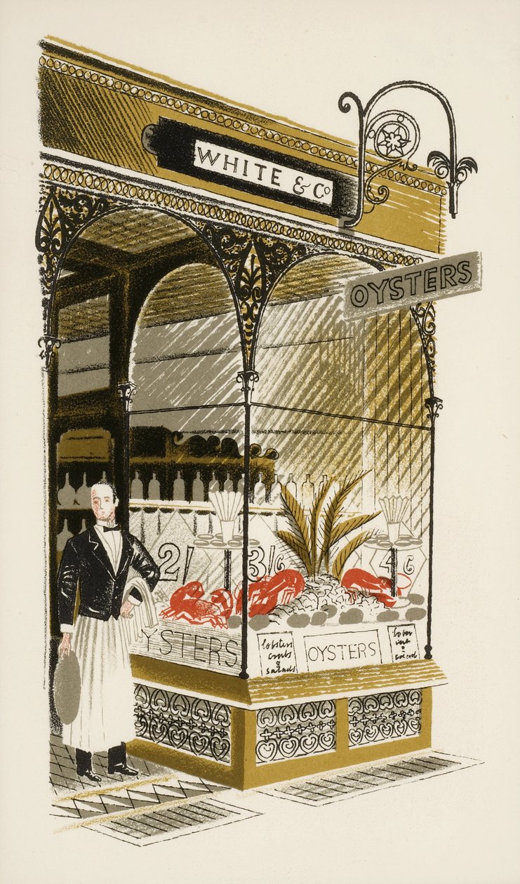 Oyster Bar, n. 1938 tekijältä Eric Ravilious