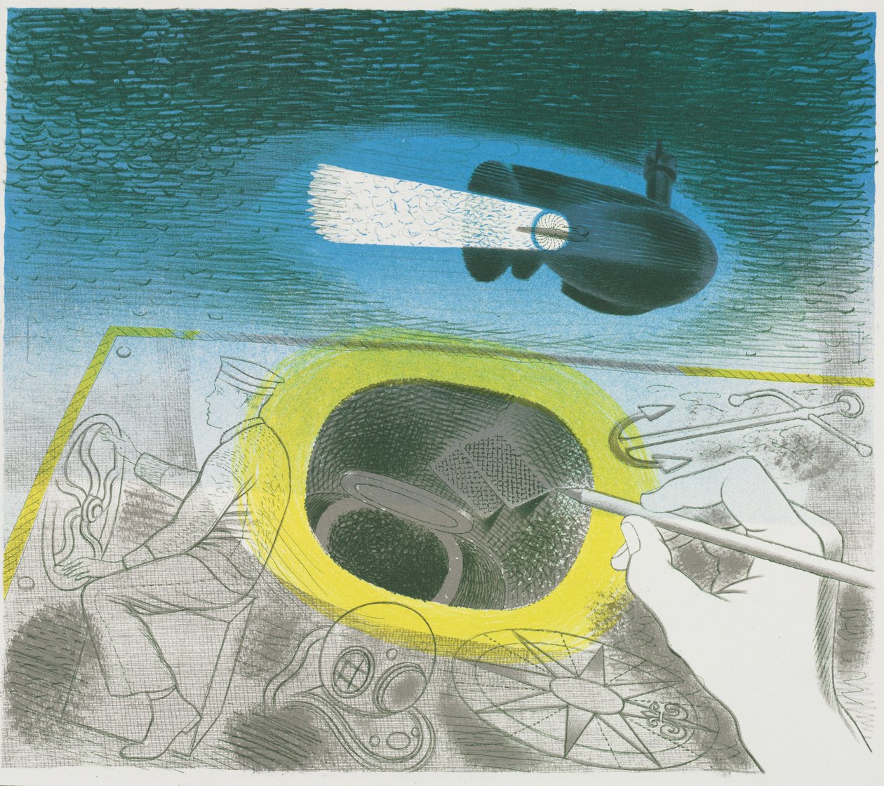 Sukellusvenesarja: Introductory Litography tekijältä Eric Ravilious