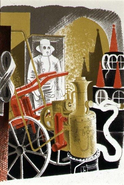 The Fire Engineer, paina Curwen Press, High Street, J. M. Richards, julkaisija 