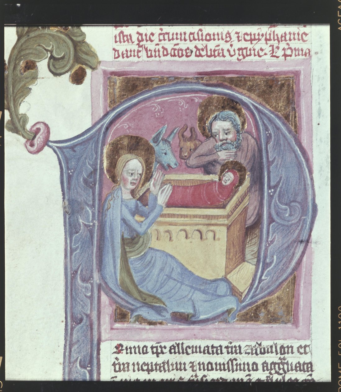 Yksityiskohta: initial: Kristuksen syntymä tekijältä Erich Lessing