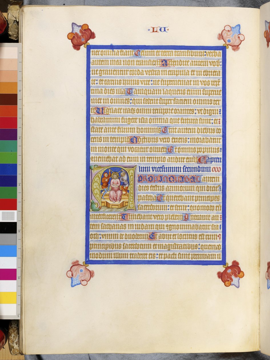 Koko sivu: kehystetty teksti, jossa historiallinen alkukirjain "A": (pienoiskuva). tekijältä Erich Lessing