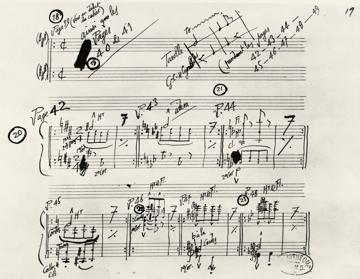 Käsinkirjoitettu Parade-käsikirjoitus, Eric Alfred Leslie Satie (1866-1925), Ranska tekijältä Erik Satie