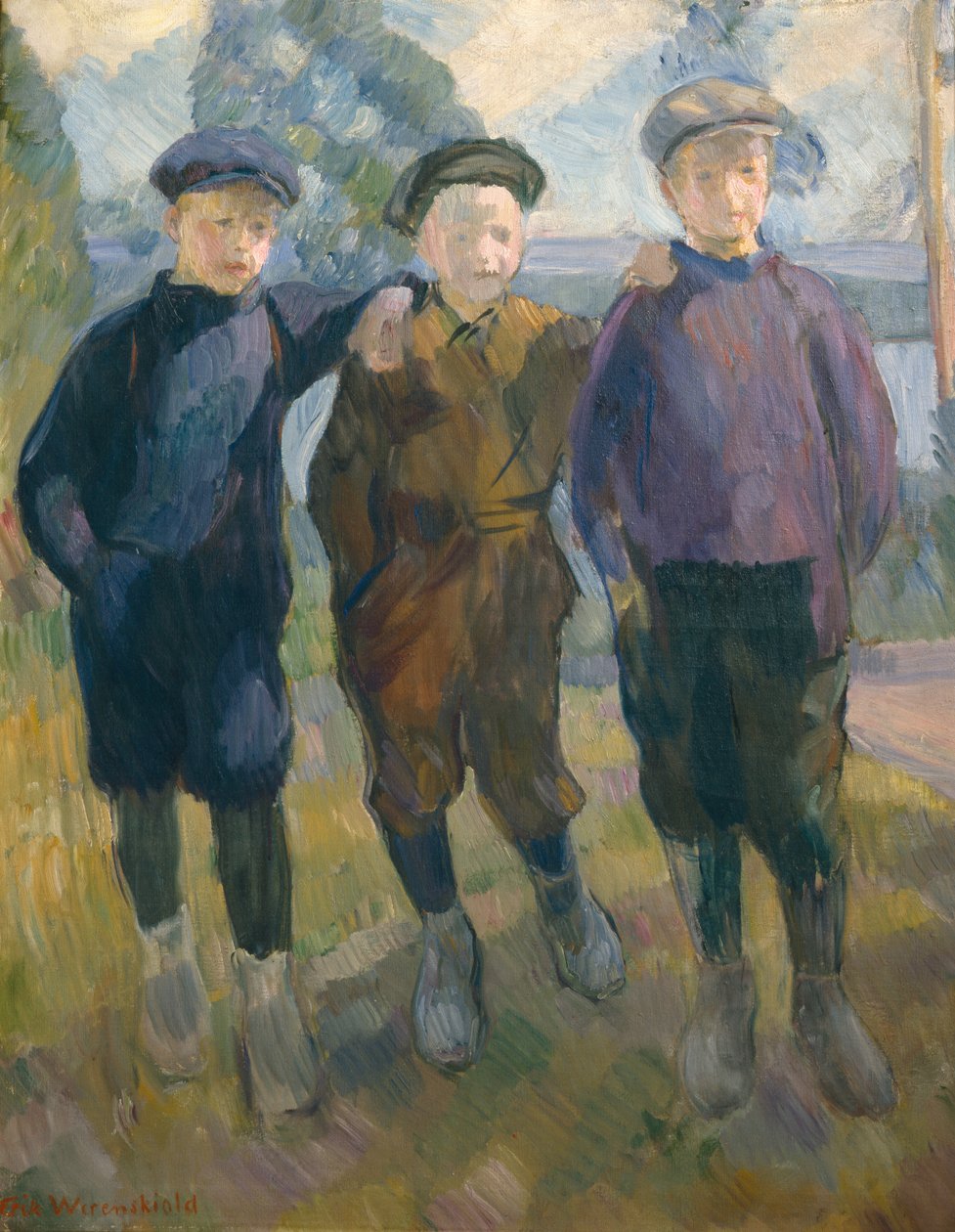 Lysaker Hooligans, n. 1910 (maalaus) tekijältä Erik Theodor Werenskiold
