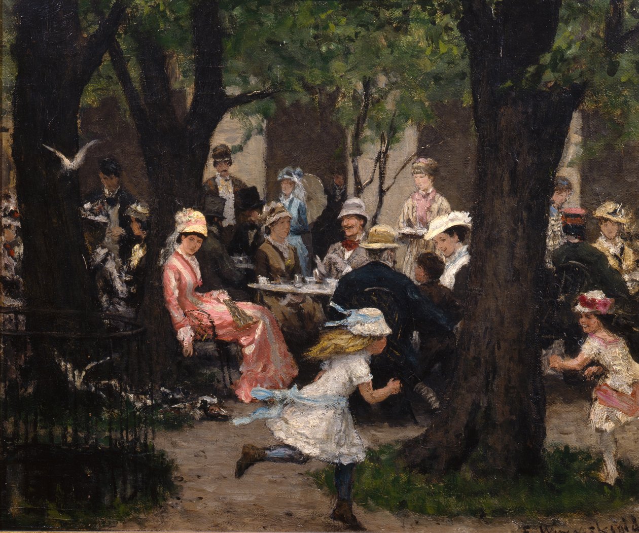 Park Scene, München (maalaus) tekijältä Erik Theodor Werenskiold
