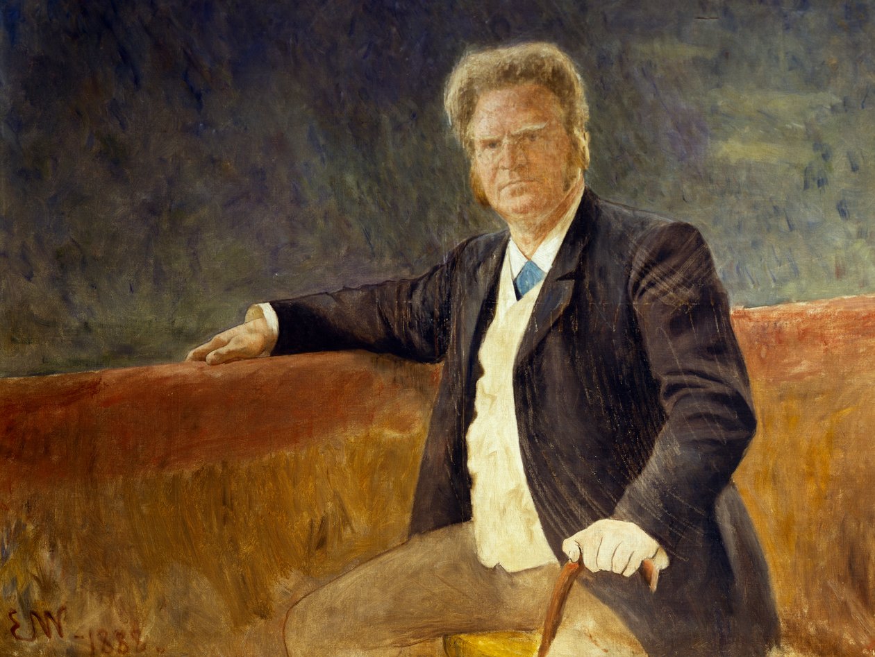 Näyttelijä ja teatteriohjaaja Bjorn Bjornsonin (1859-1942) muotokuva, Erik Werenskioldin (1855-1938) maalaus tekijältä Erik Theodor Werenskiold