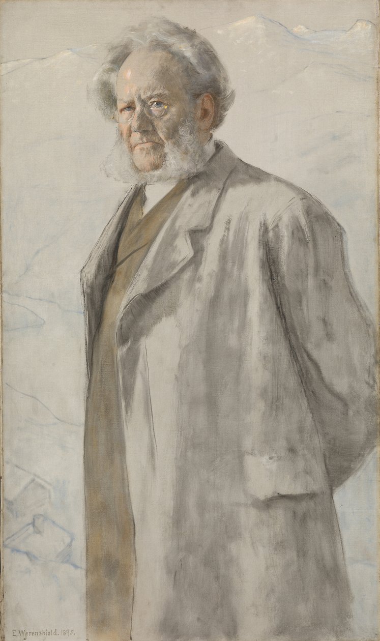 Henrik Ibsenin muotokuva 1828-1906, 1895. tekijältä Erik Theodor Werenskiold