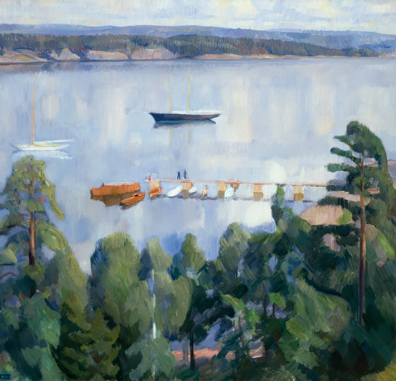 Näkymä Lysakerista Bygdoyta kohti tekijältä Erik Theodor Werenskiold
