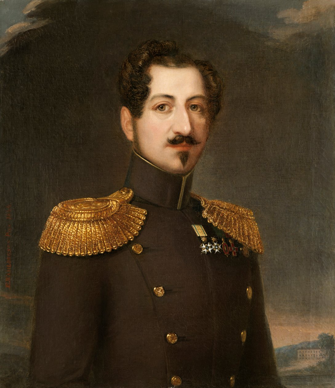 Muotokuva Oscar I:stä 1799-1859, Ruotsin ja Norjan kuningas, 1844. tekijältä Erik Wahlbergson
