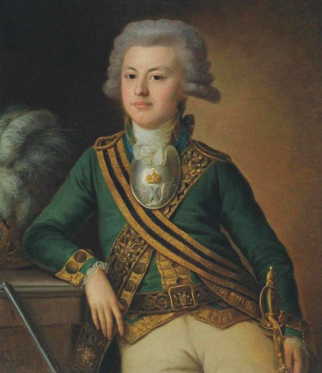 Muotokuva Jakov Ivanovitš Likhatšovista, Semjonovskin henkivartijarykmentin toisesta luutnantista, 1792 tekijältä Ermolay Dementyevich Kamezhenkov