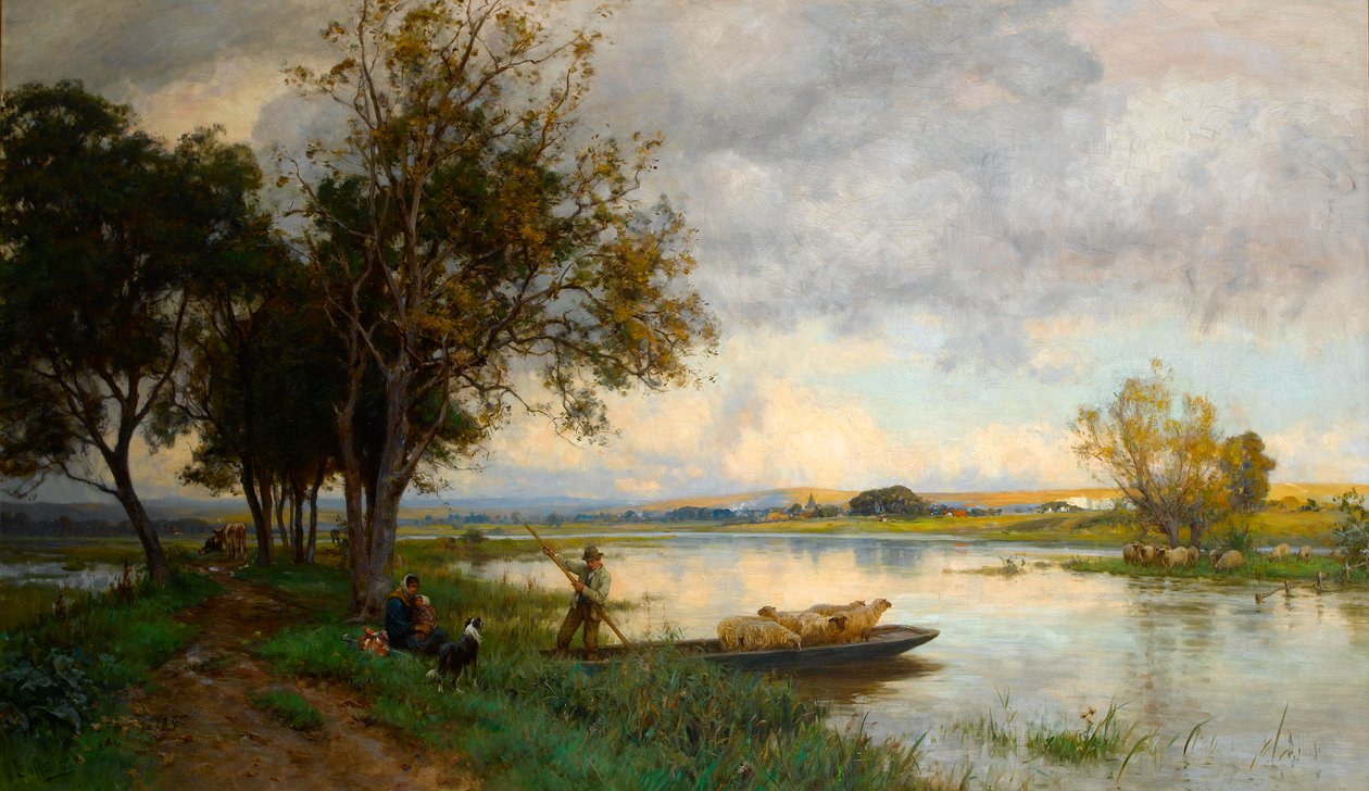Syksytulvat Buryssa, Sussexissa, noin 1897 tekijältä Ernest Albert Waterlow