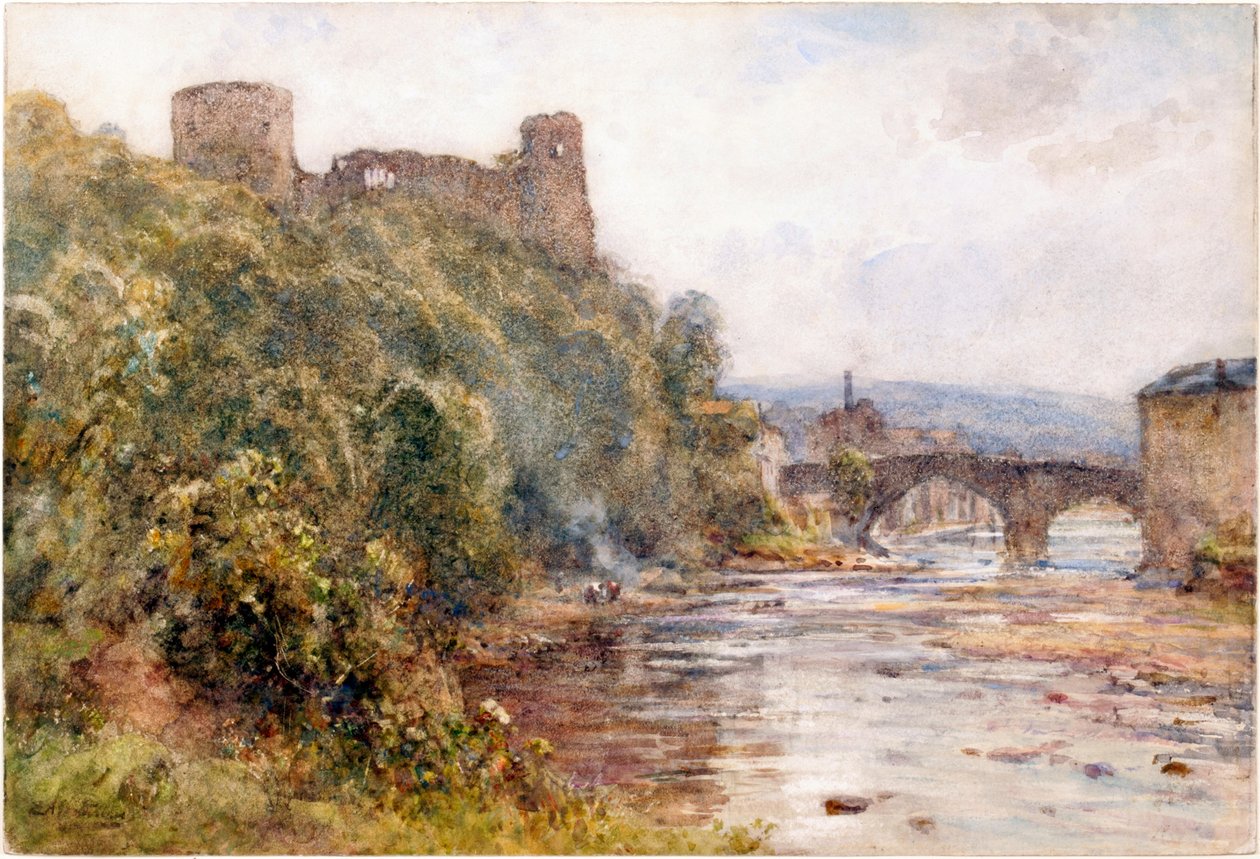 Barnard Castle (akvarelli paperille) tekijältä Ernest Albert Waterlow