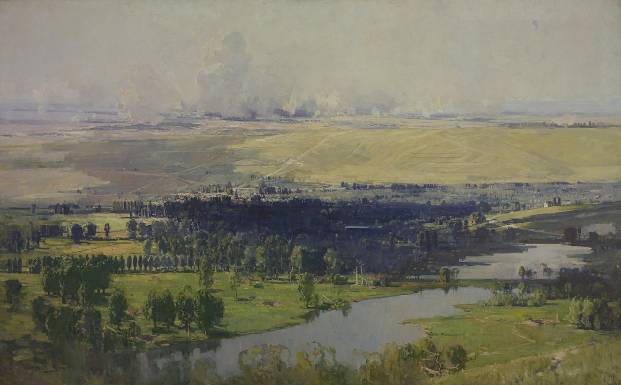 Sommen laakso lähellä Corbieta, 1919 tekijältä Arthur Streeton