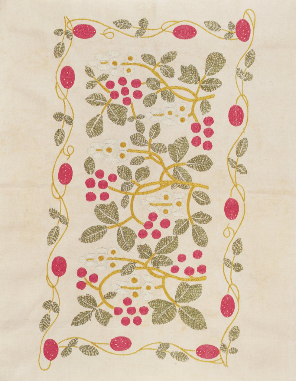 Brodeeraus, n. 1900 (värillinen villa pellavan päällä) tekijältä Ernest William Gimson