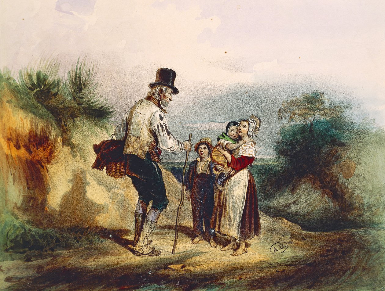 Pikakuvake, kuvitus Ernest Grenierin akvarellista Victor Hugon (1802-1885) Les Miserables -sarjaan tekijältä Ernest (after) Grenier