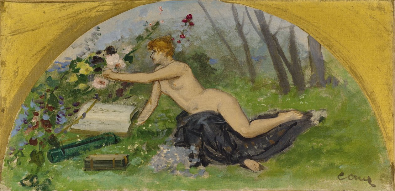Luonnos Salon des Sciences -tapahtumaa varten Pariisin kaupungintalolla: Kasvitieteet, vuosina 1889-1892 (öljy kankaalle). tekijältä Ernest Ange Duez
