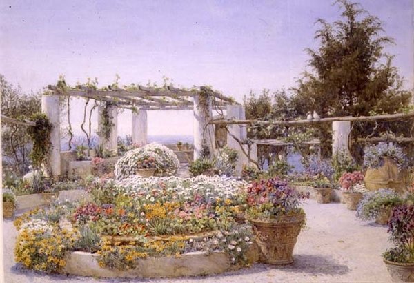 Pergola, Villa Inercia, Capri tekijältä Ernest Arthur Rowe